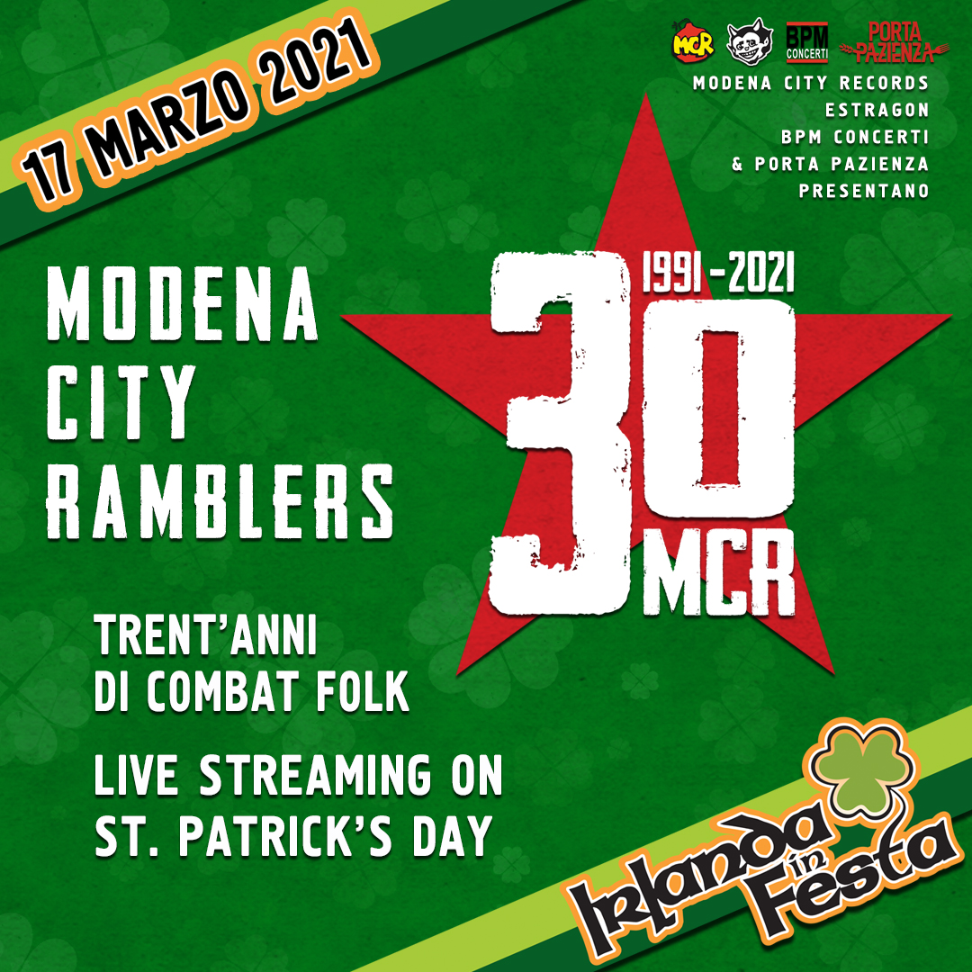 Modena City Ramblers, 30 anni di MCR, il 17 marzo il concerto in live streaming
