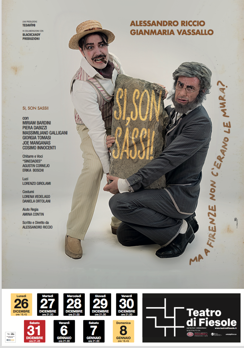 “Sì, son sassi”, lo spettacolo di Alessandro Riccio con Gianmaria Vassallo debutta il 26 dicembre al Nuovo Teatro di Fiesole