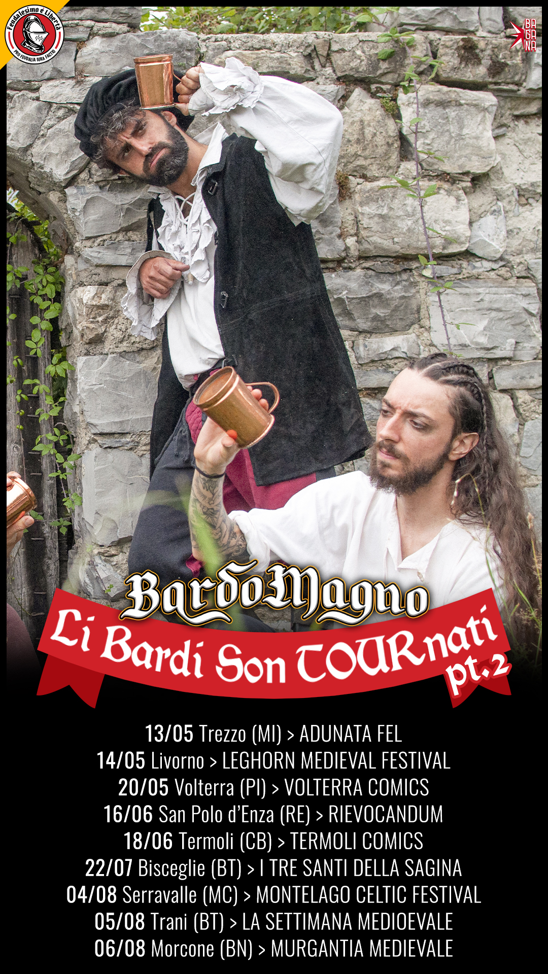 BARDOMAGNO “Li Bardi Son TOURnati” Parte 2: Annunciati i concerti estivi della folk rock band di Feudalesimo e Libertà
