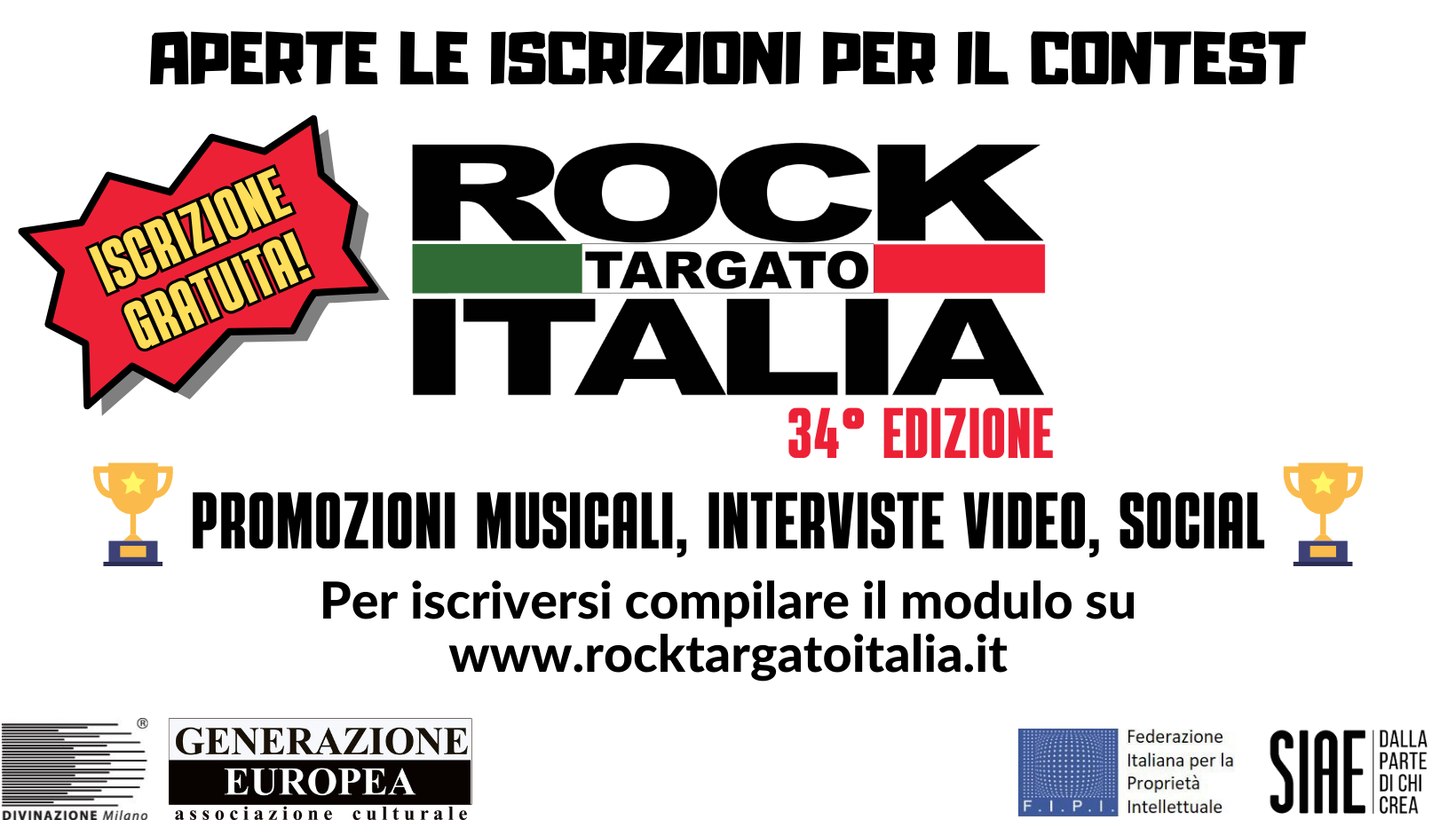 Aperte Iscrizioni a Rock Targato Italia